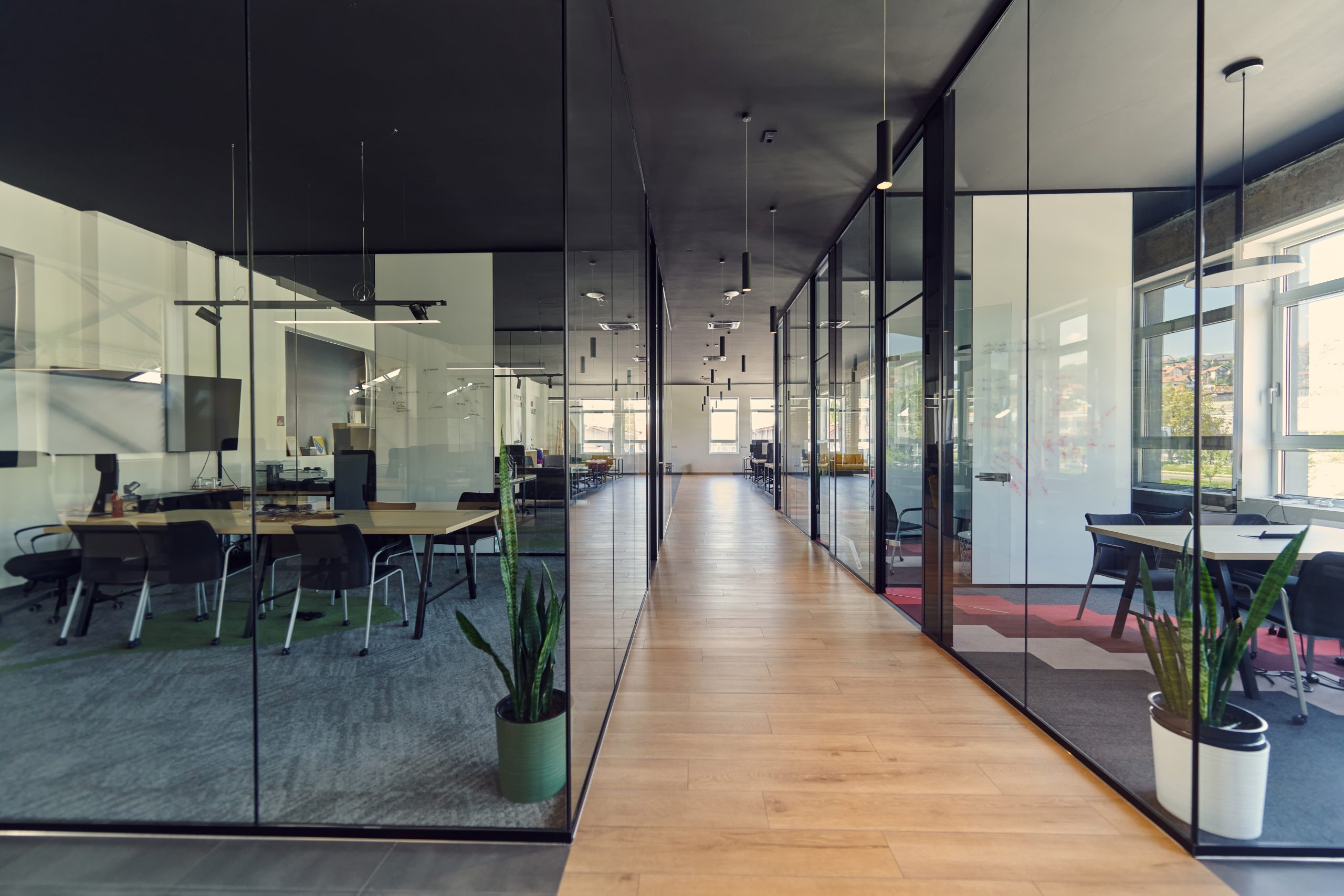 Home Architecture 149 setting modern glasswalled business startup offices open airy workspace reflects contemporary innovative ambiance promising dynamic environment entrepreneurial growth scaled